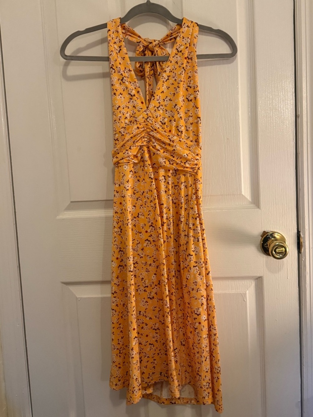 Sunshine Floral Tie-Back Midi Dress